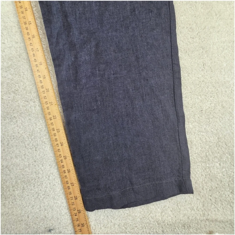 J.Crew Mens 100% Linen Straight Leg Pants Navy 32x29